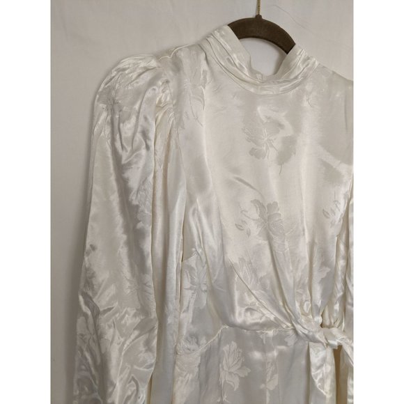 NWT Majorelle Camryn Romper S Floral Satin Jacquard Ivory - Picture 4 of 13